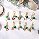 10 шт. 10 стиля подвесного украшения из эмалевого сплава с рождественской тематикой HJEW-JM03915-1