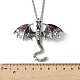 Ожерелья с подвеской в виде дракона из сплава эмали NJEW-V005-01AS-02-3