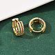 Латунные серьги-кольца из прозрачного кубического циркония EJEW-L275-07G-2