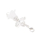 Подвесные украшения из стеклянного жемчуга и прозрачного акрила в виде ангела с крыльями HJEW-JM03898-02-4