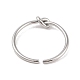 Не тускнеющее простое узловатое кольцо-манжета из нержавеющей стали 304 для женщин и мужчин RJEW-Z038-06P-3