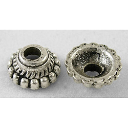 Tibetanische Legierung, Cadmiumfrei und Nickel frei und Bleifrei, Antik Silber Farbe, 8x3 mm, Bohrung: 2 mm