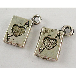Tibetan Silver Charms, Lead Free & Nickel Free & Cadmium Free, Antique Silver, about 6.5mm wide, 11mm long, Hole: 1mm