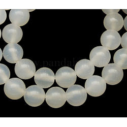 Natural Agate Beads, Dyed, Round, White, Size: about 16mm in diameter, hole: 1mm, 23pcs/strand, 15.5inch