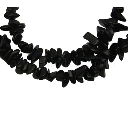 Synthetic Black Stone Beads Strands AGAT-3X5-4-1