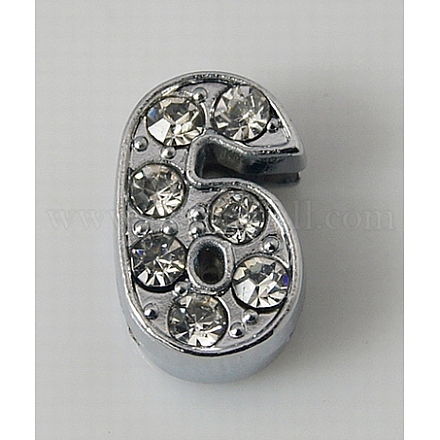 Alloy Number Slide Charms ALRI-A114-6-1
