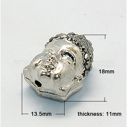Abalorios del rhinestone aleación de platino ALRI-H169-2-1