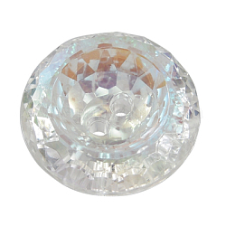 2-Hole Acrylic Faceted Flat Round Sewing Buttons, AB Color, Clear AB, about 18mm in diameter, 7mm thick, hole: 2mm
