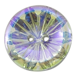 2-Hole Acrylic Rhinestone Sewing Buttons, Clear, Flat Round, about 25mm in diameter, 7mm thick, hole: 2mm