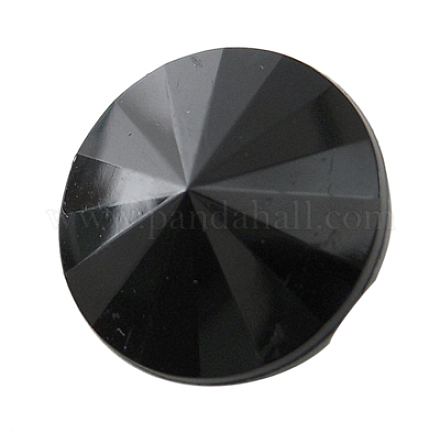 1-Hole Acrylic Rhinestone Faceted Flat Round Sewing Shank Buttons ARG324-12-01-1
