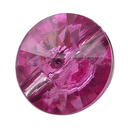 1-Hole Acrylic Rhinestone Faceted Flat Round Sewing Shank Buttons ARG324-15-08-1