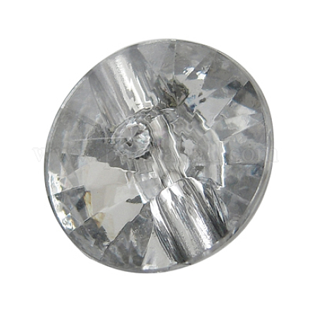 1-Hole Acrylic Rhinestone Faceted Flat Round Sewing Shank Buttons ARG324-21-02-1