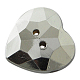2-Hole Acrylic Faceted Heart Sewing Buttons AR2970-18MM-12-2
