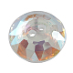 2-Hole Acrylic Faceted Flat Round Sewing Buttons AR3229-15-14-2