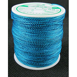 Metallic Thread, Embroidery Thread, Aqua, 0.8mm/strand, about 109.36 yards(100m)/roll