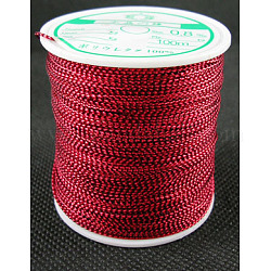 Metallic Thread, Embroidery Thread, Deep Red, 0.8mm/strand, about 109.36 yards(100m)/roll