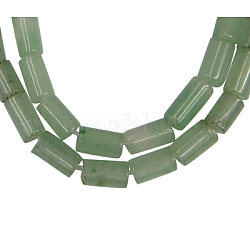 Perles en pierres gemme, naturelle vert aventurine, Tube, verte, environ 3 mm de large, Longueur 5mm, Trou: 1mm, 79 pcs/ brin, 15.5 pouce