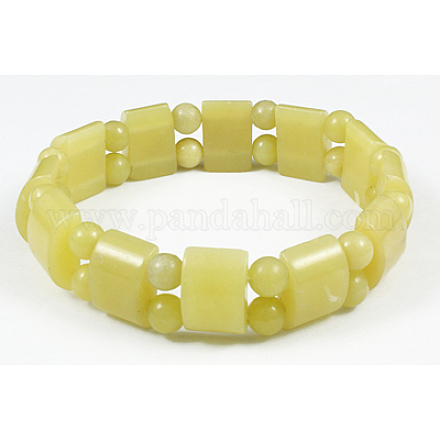 Stretchy Gemstone Beads Bracelets B118-033-1