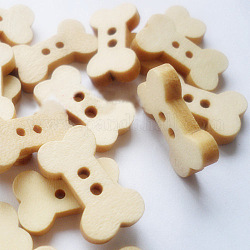 Karikatur Knochen Buttons mit 2-Loch, Holz knöpfen, blanchierte Mandel, ca. 18 mm lang, 10 mm breit, 100 Stück / Beutel