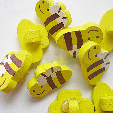 Botones pintados en forma de abeja NNA0YV3-1