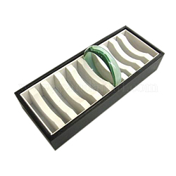 Cardboard Bracelets Display Trays, for 10 Bracelets, Black, about 9.5cm wide, 24cm long, 4.5cm high