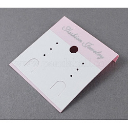 Plastic Earring Display Card, Rectangle, Pink, Size: about 53mm long, 50mm wide.