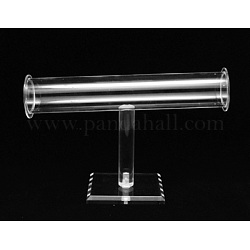 T bar en verre organique présentoir de bracelet, clair, 22x13x4 cm