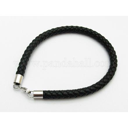 Braided Cowhide Cord Bracelet Making BFS002-1-1