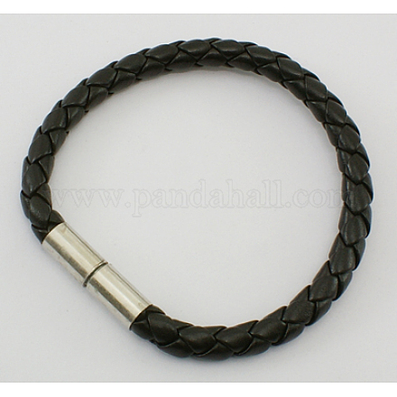 Braided PU Leather Cord Bracelet Making BFS022-15-1