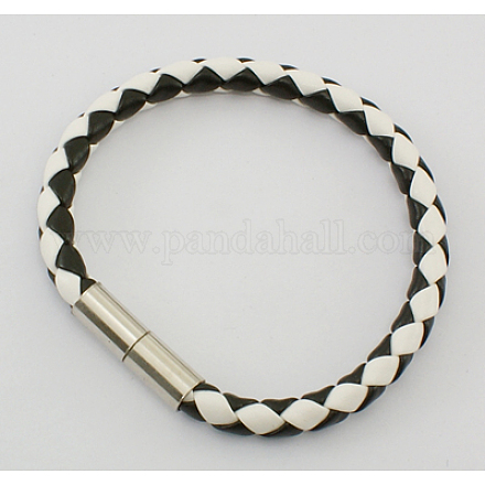 Braided PU Leather Cord Bracelet Making BFS022-17-1