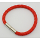 Braided PU Leather Cord Bracelet Making BFS022-12-1