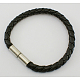 Braided PU Leather Cord Bracelet Making BFS022-15-1