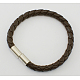Braided PU Leather Cord Bracelet Making BFS022-16-1