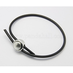 Rubber Bracelet Making, with Acrylic Clasp, Gunmetal, Size: about 60mm inner diameter, rubber: 3mm in diameter