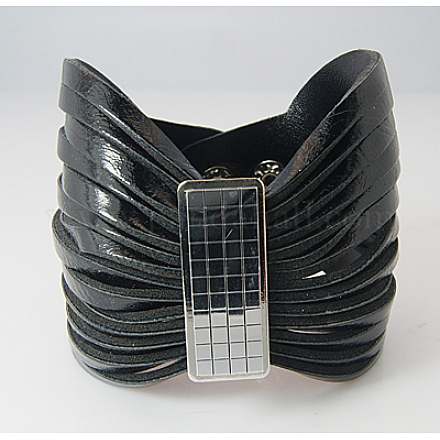 Leather Cord Bracelets BJEW-D049-1-1