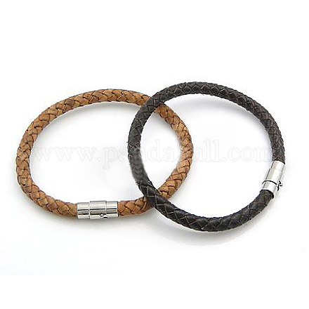 Fashion Braided Cowhide Bracelet Making BJEW-N116-24M-1