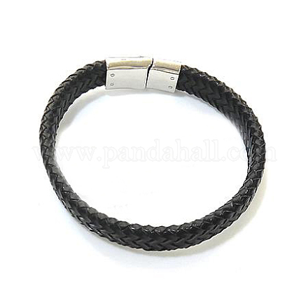 Fashion Braided Leather Cord Bracelets BJEW-N116-41-1