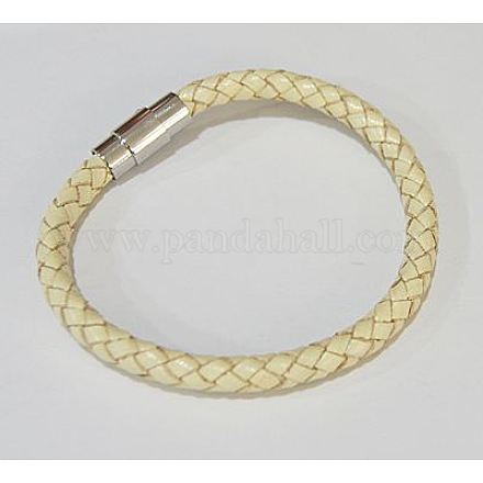 Braided Leather Bracelet Making BJEW-Q539-1