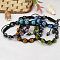 Fashion Rhinestone Ball Braided Bracelets, Square Knot Bracelet, with Hematite Beads and Nylon Cord, Mixed Color, 52mm