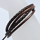 Multi-strand Imitation Leather Bracelets BJEW-G021-6-2