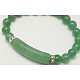 Natural Gemstone Heart Charm Bracelets BJEW-H043-1-2