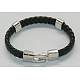Men's Braided Leather Cord Bracelets BJEW-H215-6-1