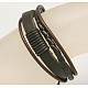 Männer Valentinstag Geschenkidee mehradrige Lederband Armbänder BJEW-H250-1-2