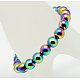 Bracelets ronds en perles extensibles en hématite magnétique synthétique BJEW-Q008-AB-2