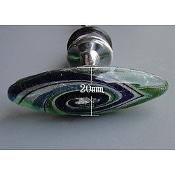 Steel Bottle Openers, with Lampwork Head, Horse Eye, Green, Size: about 60mm wide, 100.5mm long, 20mm thick
