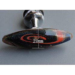 Steel Bottle Openers, with Lampwork Head, Horse Eye, Red, Size: about 60mm wide, 100.5mm long, 20mm thick