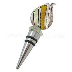 Handmade Gold Sand and Silver Foil Bottle Stoppers, about 38mm wide, 132mm long