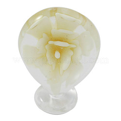 Handmade Lampwork Decoration, Yellow, about 25mm wide, 38mm long