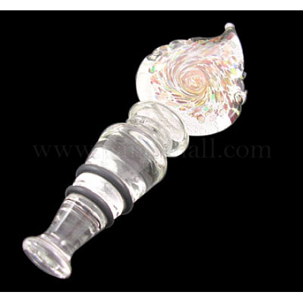 Handmade Silver Foil Glass Bottle Stoppers BSF002J-1-1