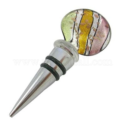 Handmade Gold Sand and Silver Foil Bottle Stoppers BSF022J-3-1